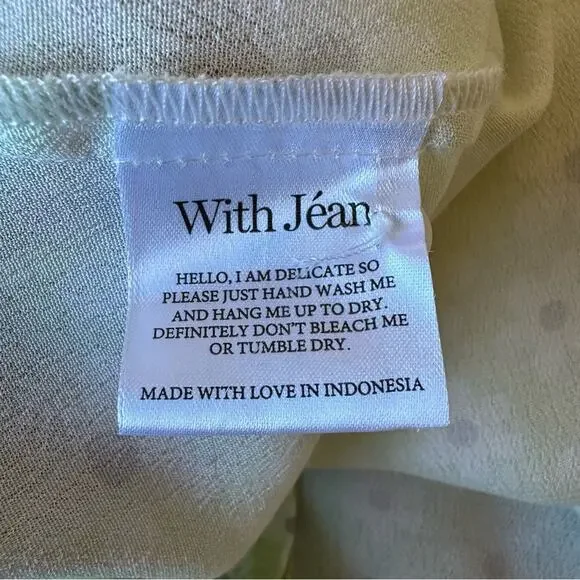 With Jean Isabella Daisy Dress M green pretty mini floral button front - Picture 8 of 8